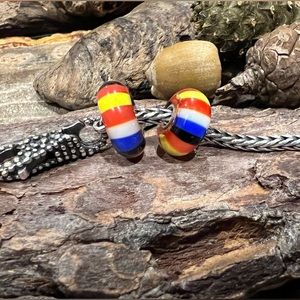 Authentic Trollbeads Glass Bead - Africa Bead Sterling Silver bead 925 Charm